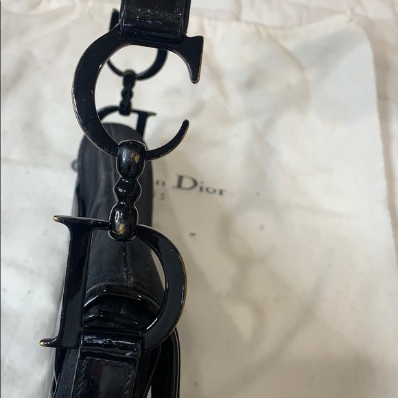 Christian Dior Canvas Patent Calfskin Saddle Bag - Picture 4 of 12